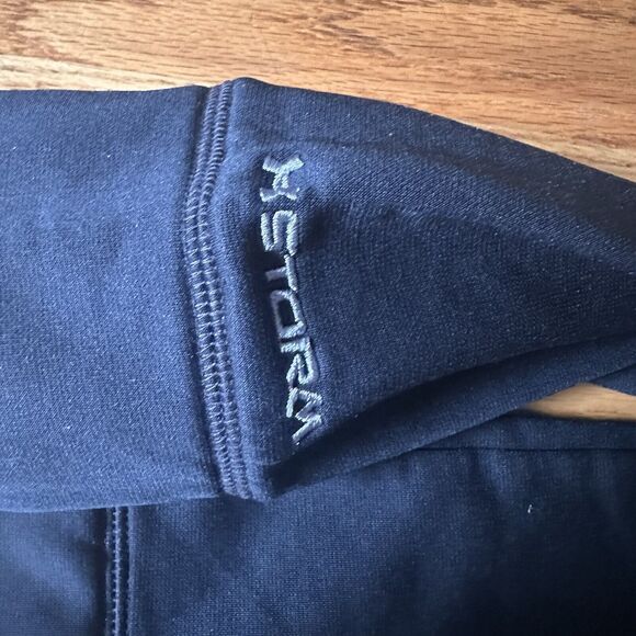 Under Armour Hoodie Men's S Black Small Loose Hooded Center Logo Sweatshirt - Picture 10 of 11